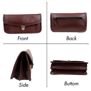 Sac fourre-tout vintage en cuir véritable marron de haute qualité pour femme avec fermeture éclair et ouverture, doublure en toile toutes saisons, usage quotidien - Product Image 2