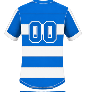 Conjunto de Uniforme de Rugby de Manga Corta Azul Brillante y Blanco, Jersey de Rugby a Rayas con Cuello Redondo, Pantalones Cortos con Cordón, Ropa Deportiva para Entrenamiento - Product Image 5