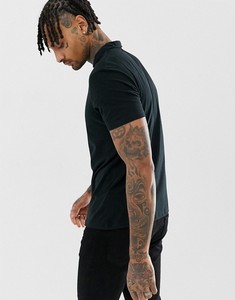 Polo à manches courtes pour homme, noir, couleur unie, tissu Oxford en coton, style décontracté, respirant, design tissé, longueur normale - Product Image 4