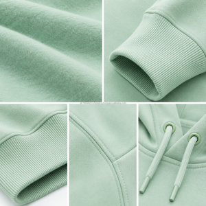 Ensemble de survêtement à capuche vert menthe uni pour homme, 100 % coton French Terry, tenue décontractée pour le jogging, vêtements d'automne pour hommes - Product Image 5