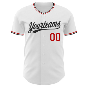Custom White Full Button Baseball Jersey-Lightweight Moisture Wicking 100% Polyester Breathable Printed Unisex Adult - Product Image 2