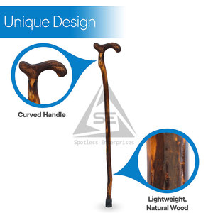 Bastones de Madera para Caminar, Modernos, Ligeros y Duraderos, Venta al Por Mayor Profesional, Tamaño y Peso Personalizados, Bajo Precio, para Uso en Campamentos - Product Image 2