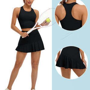 High Quality Quick Dry Women's Tennis <b>Set</b> Solid Color Light Weight Breathable Best Selling Price Sports Wear Women's <b>Sets</b> - Product Image 5