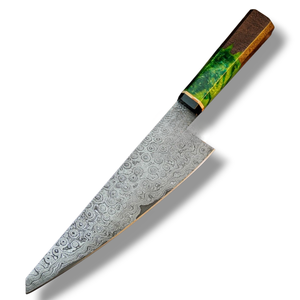 Cuchillos de Chef Hechos a Mano con Hoja de Acero Multicapa y Mango Ergonómico de Madera y Resina para Cocina Profesional y Vegetales - Product Image 2