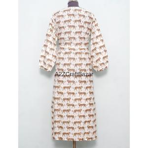 Bata Kimono de Algodón para Mujer, Estampado a Bloques, Lavable, Cómoda, Ropa de Dormir, Vestido de Dama de Honor, Bata de Playa, Hecha a Mano, Larga - Product Image 6