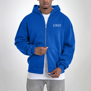 High Quality Full Zip Hoodies Cotton Fleece Casual Streetwear Custom Logo Zipper Hooded Jacket Custom 3d Puff Print Zipper Hoody - Product Image 2