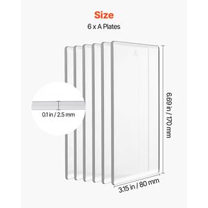 6 Pièces Plaques de découpe transparentes en polycarbonate 6,69 x 3,15 x 0,1 po, tampons de découpe compatibles pour l'embossage - Product Image 3