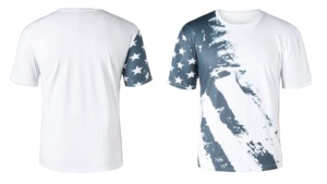 T-shirt en coton uni à manches courtes et col rond pour homme, personnalisé, à la mode, avec impression par sublimation et broderie tricotée - Product Image 4
