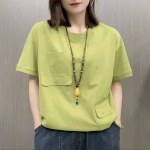 T-shirts Oversize Femme Tendance 2025 – Nouveauté Décontractée à Manches Courtes avec Poches, Coupe Ample Amincissante, Style Y2K, T-shirt Léger d'Été - Product Image 4