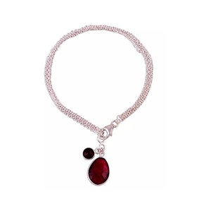 Pulsera de Cuentas de Rubí Natural Hecha a Mano, Diseño Clásico Ecológico para Unisex |   Elegante Joyería Ajustable para Regalo Empresarial - Product Image 2