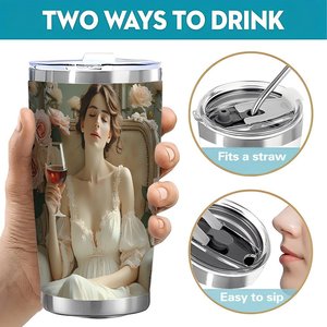 Vaso de Acero Inoxidable de 20 oz, Personalizado con Foto, Impresión por Sublimación, Doble Pared Aislada, Taza de Viaje - Product Image 5