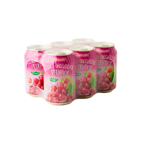 Vietnam OEM/ODM 250ml standaard blikje rode druivensap met echte vruchtvleesjes, private label fruit- & groentesap