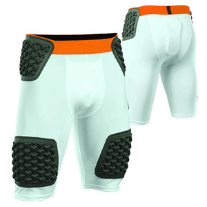 Mens White Padded American Football Pants Buckle Closure Regular Fit Breathable <b>Athletic</b> Practice Game Performance Sportswear - Product Image 4
