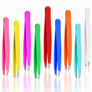 Juego de Pinzas para Cejas de Acero Inoxidable, Punta Puntiaguda, Inclinada, Duraderas, Estilo Moderno, 8 Colores - Product Image 2