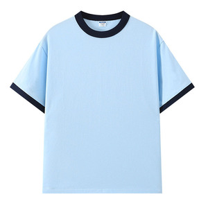 Camiseta de algodón puro con cuello redondo para mujer, novedad 2026, top de manga corta con logo personalizado, top de punto a rayas con hombros descubiertos, camisa de otoño. - Product Image 5