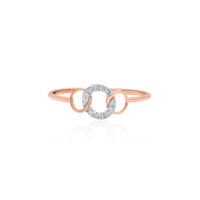 Bague en diamant naturel de haute qualité, 0,07 ct, taille brillant ronde, clarté HI VS SI, or rose, bijoux de mariage, vente en gros