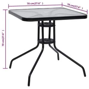 Table de jardin carrée en acier noir durable, design standard pour usage extérieur - Product Image 6