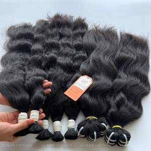Extensions de cheveux naturels ondulés 100% humains en vrac couleur noire expédition rapide vendeur de prix bon marché au Vietnam - Product Image 3
