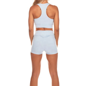 Ensemble de yoga court sans couture pour femmes, vêtements de fitness respirants et ajustés, vêtements de sport actifs, tenue de yoga. - Product Image 2
