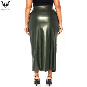 กระโปรงและกางเกงหนัง PU สีเขียว เอวสูง แต่งระบาย ซิปด้านหน้า ผ่าข้าง กระโปรงทรงบอดี้คอน ความยาวปานกลาง เซ็กซี่ แฟชั่นสำหรับผู้หญิง เหมาะสำหรับใส่ไปเที่ยวคลับ - Product Image 6