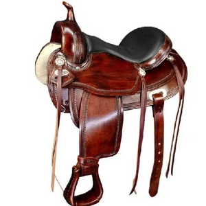 Selle de dressage occidentale en cuir de qualité supérieure, légère, durable et confortable, équipement d'équitation, vente en gros OEM, exportation Inde - Product Image 3