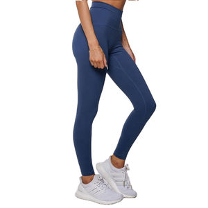 Nuevos productos Leggings de cintura alta con bolsillos de algodón para mujer, leggings de yoga para levantar glúteos, con logo personalizado. - Product Image 2