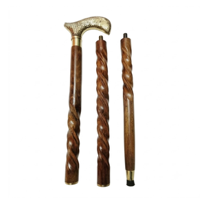 Canne de marche en bois avec tête en laiton de style nautique vintage |   Canne de gentleman classique artisanale |   Accessoire de mode élégant pour collectionneurs - Product Image 1