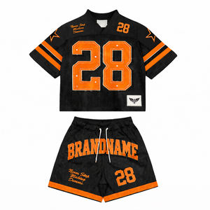 Conjunto de Jersey de Fútbol de Malla Morada Personalizado para Hombre, 2 Piezas, Camiseta Deportiva y Pantalones Cortos, Estilo Universitario, Conjunto a Juego - Product Image 4