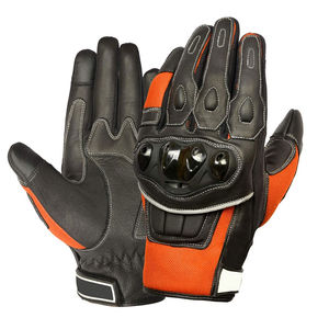 Gants de moto durables en cuir avec protection complète des doigts, antidérapants, pour hommes, fonction tactile - Product Image 2