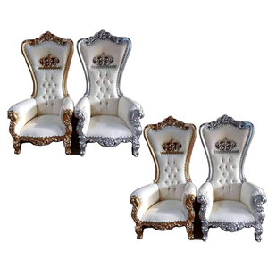 <b>High</b> Quality King Queen Throne <b>Chairs</b> Custom Order <b>High</b> <b>Back</b> Syahrini Sofa <b>Chair</b> European Design Solid Wood Antique Living Room - Product Image 3
