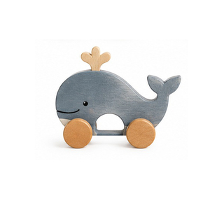 Juguete de Jirafa de Madera para Arrastrar con Ruedas, Lindo Animal de Juguete, Regalo para Niños Pequeños - Product Image 3