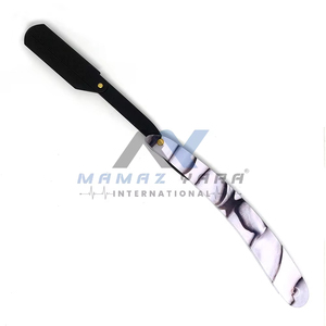 Top Selling <b>Swing</b> Lock Barber Razor Premium Straight Edge Shaving Razor with Marble Style Handle Professional Precision Grooming - Product Image 4