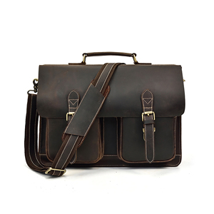 Portafolio Ejecutivo de Cuero Genuino para Hombre, Maletín Impermeable para Laptop y Documentos, para Viajes de Negocios y Uso en la Oficina - Product Image 1
