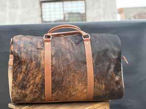 กระเป๋าเดินทางหนังแท้ทำมือ ขนสัตว์ แต่งซิป ขนาดใหญ่ รุ่น LHODB-0118 - Product Image 5