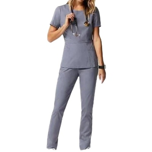 Uniforme Médico para Hombre, Camiseta de Manga Corta con Cuello en V, Color Azul Claro, Tejido de Algodón y Poliéster - Product Image 4