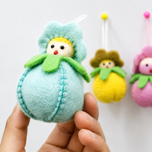 Set of 3 Handmade Felted Easter <b>Dolls</b> for Home Decor Hanging Ornaments and Perfect Gifts - Product Image 4