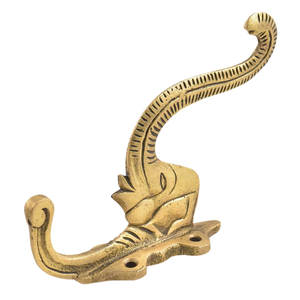 Vintage Metal Elephant Trunk <b>Wall</b> <b>Mounted</b> Coat Hook <b>Heavy</b> <b>Duty</b> Animal Sculptured Single Robe Hook for Living Room Bathroom <b>Wall</b> - Product Image 1