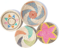 Cestas de pared tejidas de junco marino Galaximex al por mayor, diseño rústico informal, decoración del hogar, uso sostenible para fiestas, 100 piezas MOQ, varios tamaños