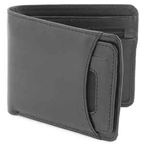 Cartera Negra de Cuero Genuino Hecha a Mano, de Lujo y Moda, para Hombre, Cartera Delgada - Product Image 1