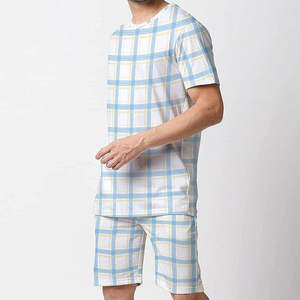 Ensemble short et t-shirt pour homme, col rond, tricoté, imprimé numériquement, brodé, écologique, léger 250g - Product Image 4