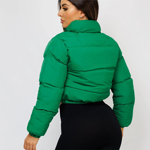 Factory Price Hooded Quilted Bubble Crop Puff Sleeve <b>Plus</b> <b>Size</b> <b>Women</b> Winter <b>Waterproof</b> Cotton Knitted <b>Jackets</b> Coats New Arrival - Product Image 2