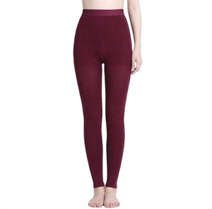 Wholesale Women's Casual Breathable Seamless Wholesale Custom LOGO Cotton Fashion Elastic Length Winter Warm Women <b>Leggings</b> - Product Image 1