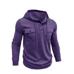 Sweat-shirt à capuche 100% coton style américain vintage de haute qualité pour hommes, vêtements de travail d'automne et d'hiver brodés avec logo personnalisé, vente en gros - Product Image 1