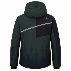 Men's Waterproof for Power Stretch Zipper Front <b>Ski</b> Jacket Hooded Color Blocked Synthetic 10000mm Breathable Wear - Product Image 2