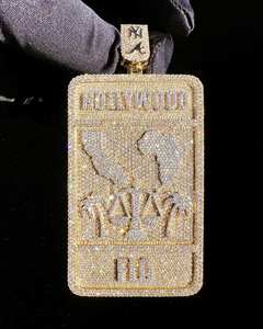 Luxury Iced Out Street <b>Sign</b> Pendant VVS Moissanite Gold Finish Hip Hop Jewellery Diamond Look Icon - Product Image 4