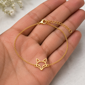 Pulsera de Cadena con Cabeza de Zorro de Plata de Ley 925 Chapada en Oro de 12 mm, Diseño Animal Bonito para Mujer, Joyería Fina Minimalista para Uso Diario - Product Image 4
