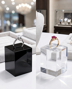 2026 Custom-Made Transparent for Modern Style <b>Acrylic</b> Ring Display <b>Block</b> OEM/ODM Service Choose Dimensions Quantity for jewelry - Product Image 1