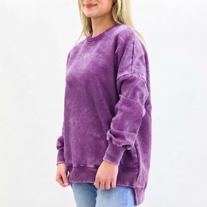 Sudadera Signature para Mujer con Lavado Ácido, Ropa de Felpa de Algodón Suave de Primera Calidad con Logotipo Personalizado, Servicio de Proveedor OEM - Product Image 2