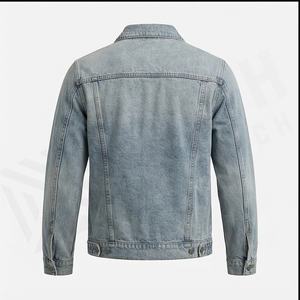 Veste en jean personnalisée Premium Quality Vintage Terry pour homme Style Hip Hop Respirant Logo avant Hiver - Product Image 3