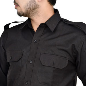Poly-Cotton Summer Tactical Security Guard Uniform Men Long-Sleeve 2-Piece Button-<b>Down</b> Shirt Cargo <b>Trousers</b> Workwear HSI - Product Image 6